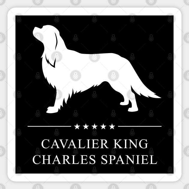 Cavalier King Charles Spaniel Dog White Silhouette Sticker by millersye